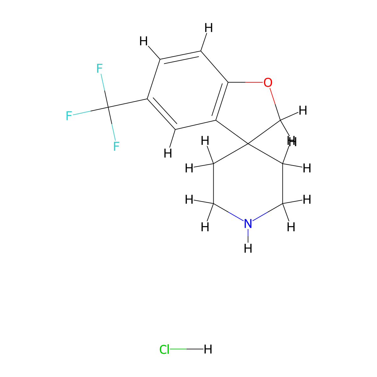 5-(Trifluoromethyl)-2H-spiro[1-benzofuran-3,4'-piperidine] hydrochloride molecular structure, CAS 2197056-63-4