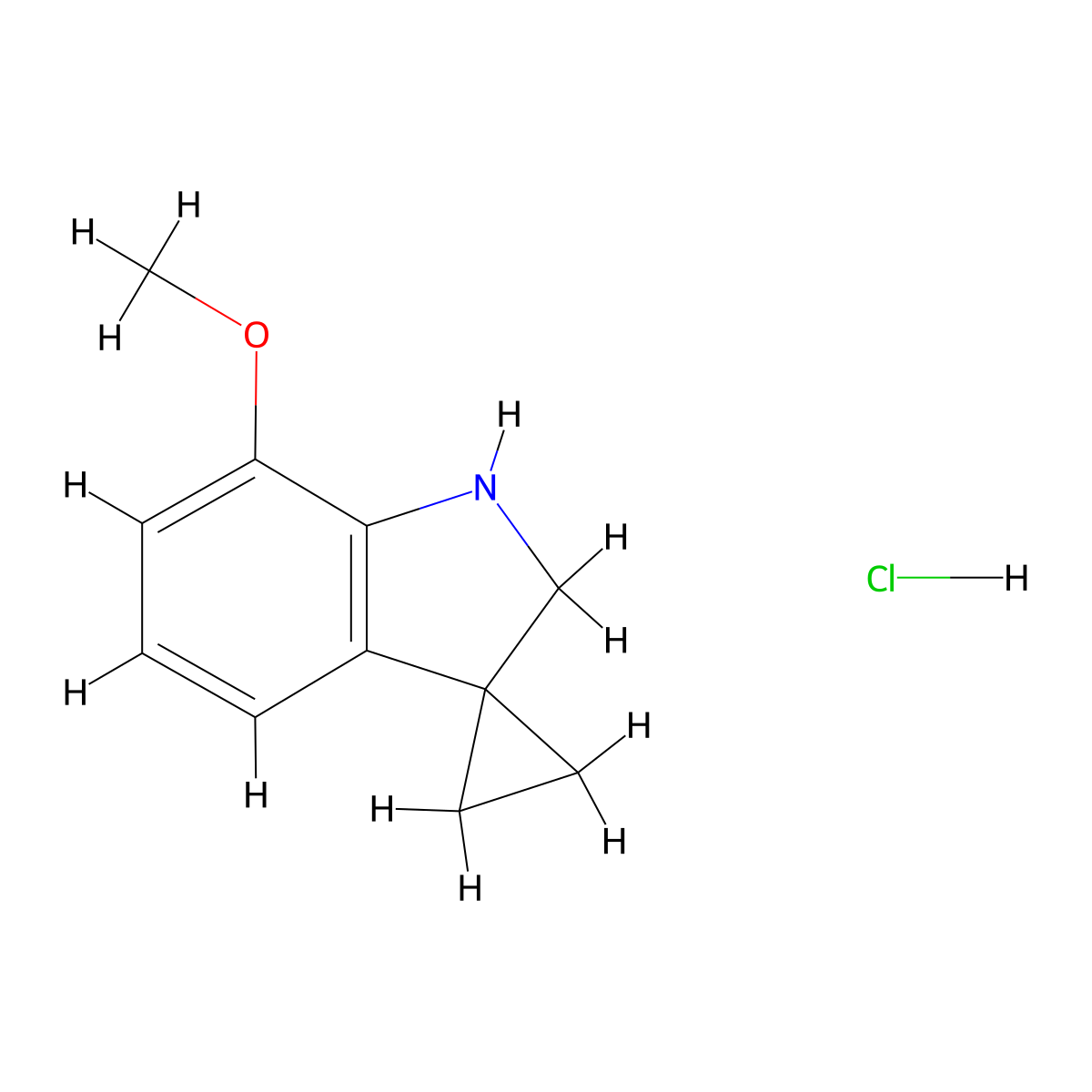 7'-Methoxyspiro[cyclopropane-1,3'-indoline] hydrochloride molecular structure, CAS 2197056-71-4