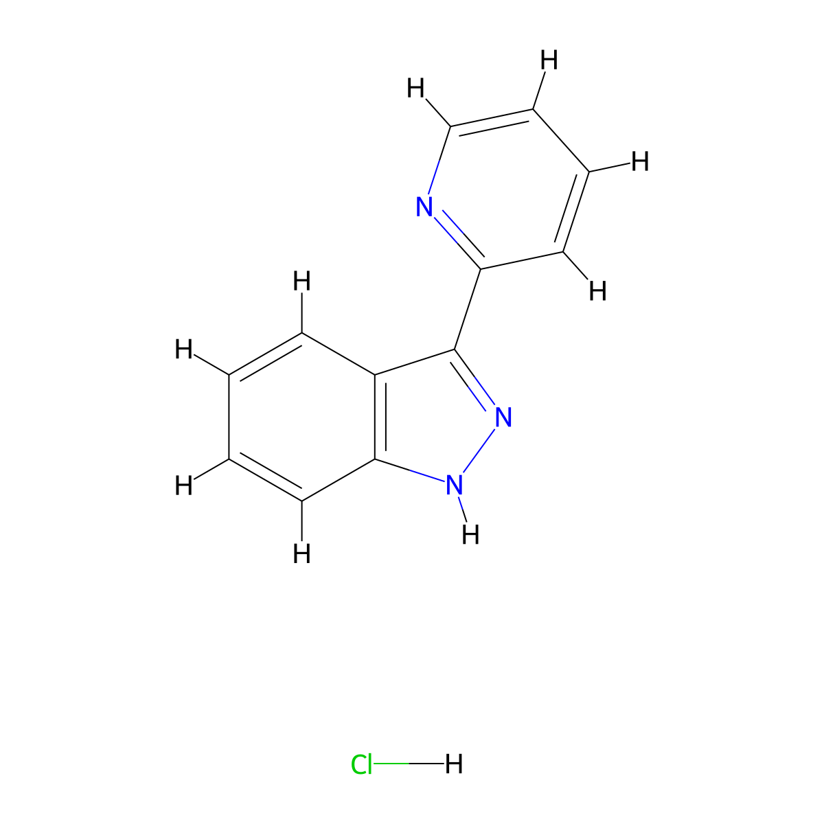 3-(Pyridin-2-yl)-1H-indazole hydrochloride molecular structure, CAS 2197056-76-9