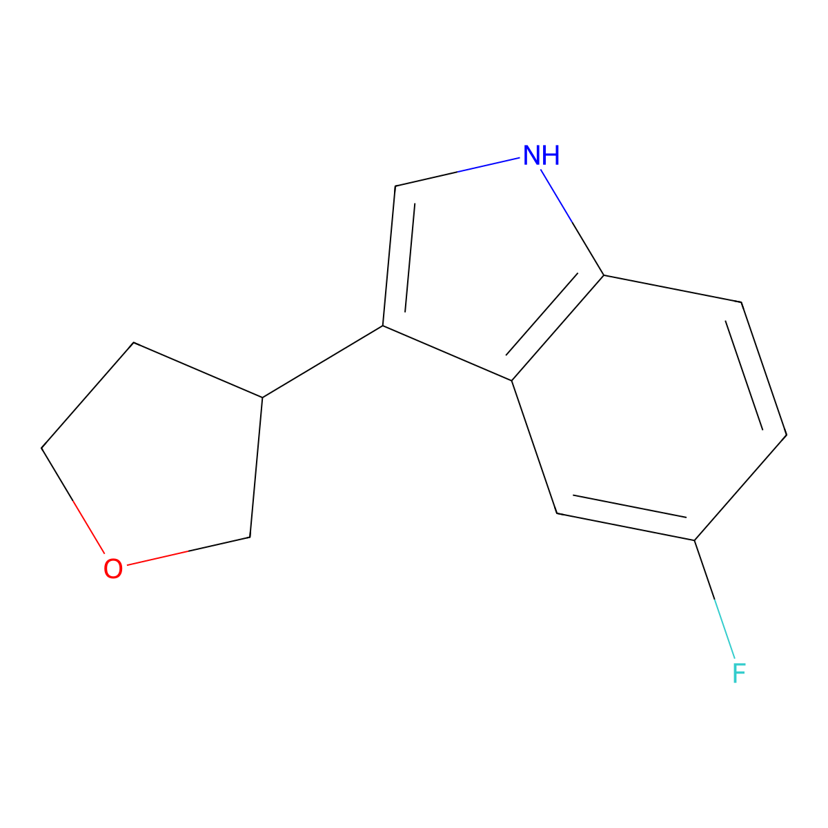 5-Fluoro-3-(tetrahydrofuran-3-yl)-1H-indole molecular structure, CAS 2197056-90-7
