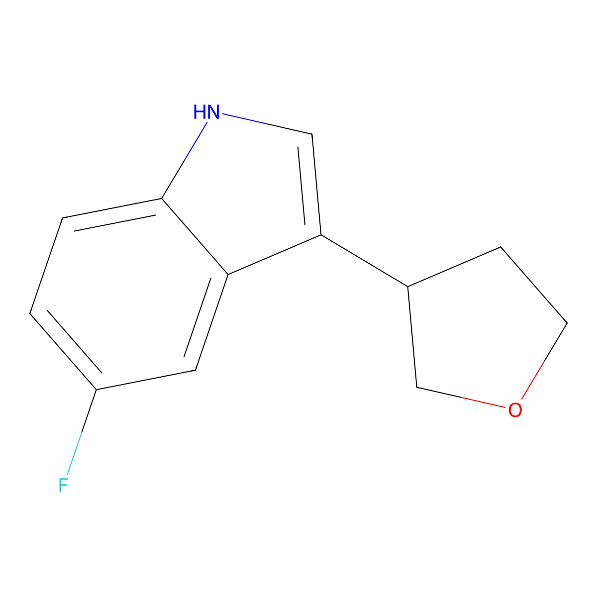 5-Fluoro-3-(tetrahydrofuran-3-yl)-1H-indole molecular structure, CAS 2197056-90-7