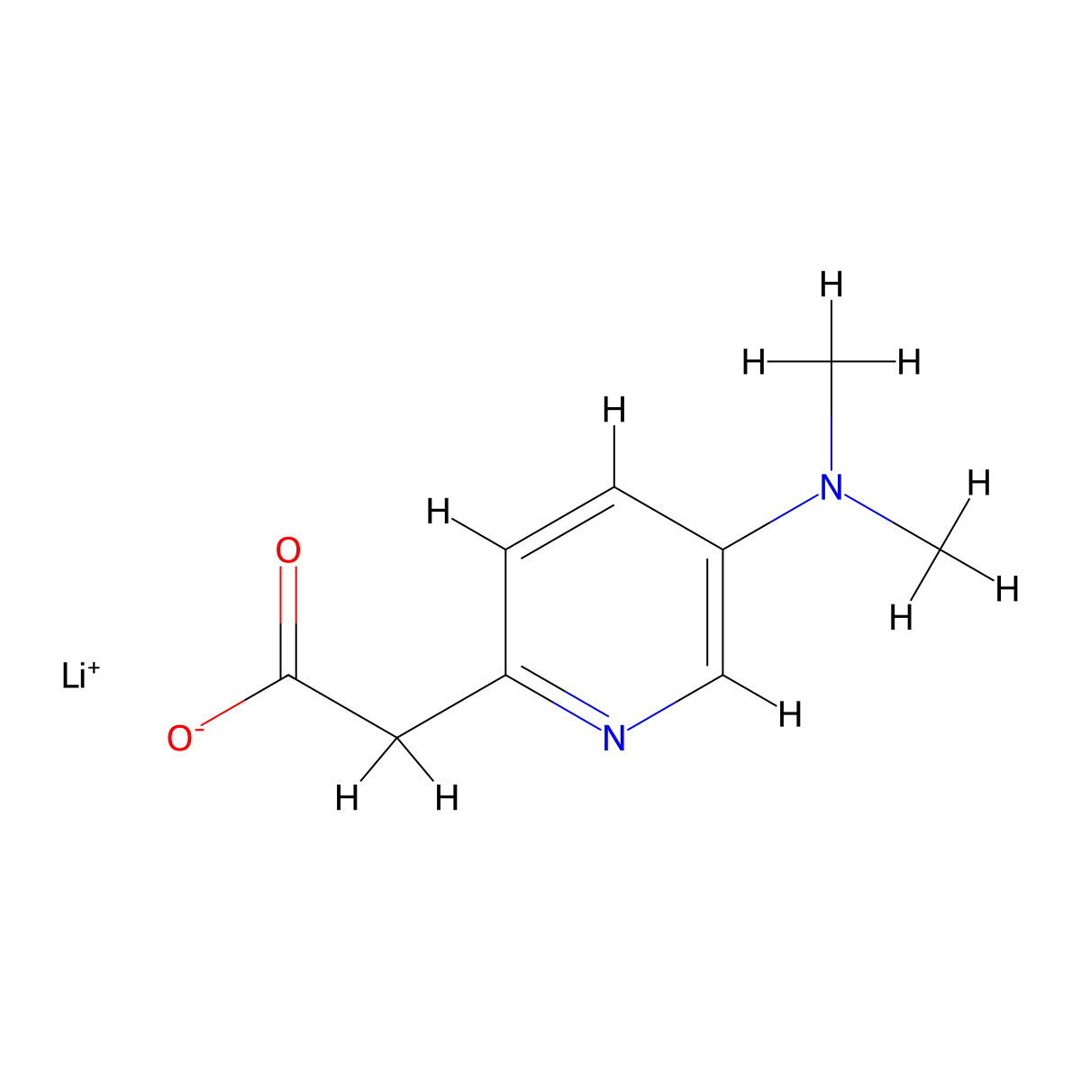 Lithium 2-[5-(dimethylamino)pyridin-2-yl]acetate molecular structure, CAS 2197056-91-8