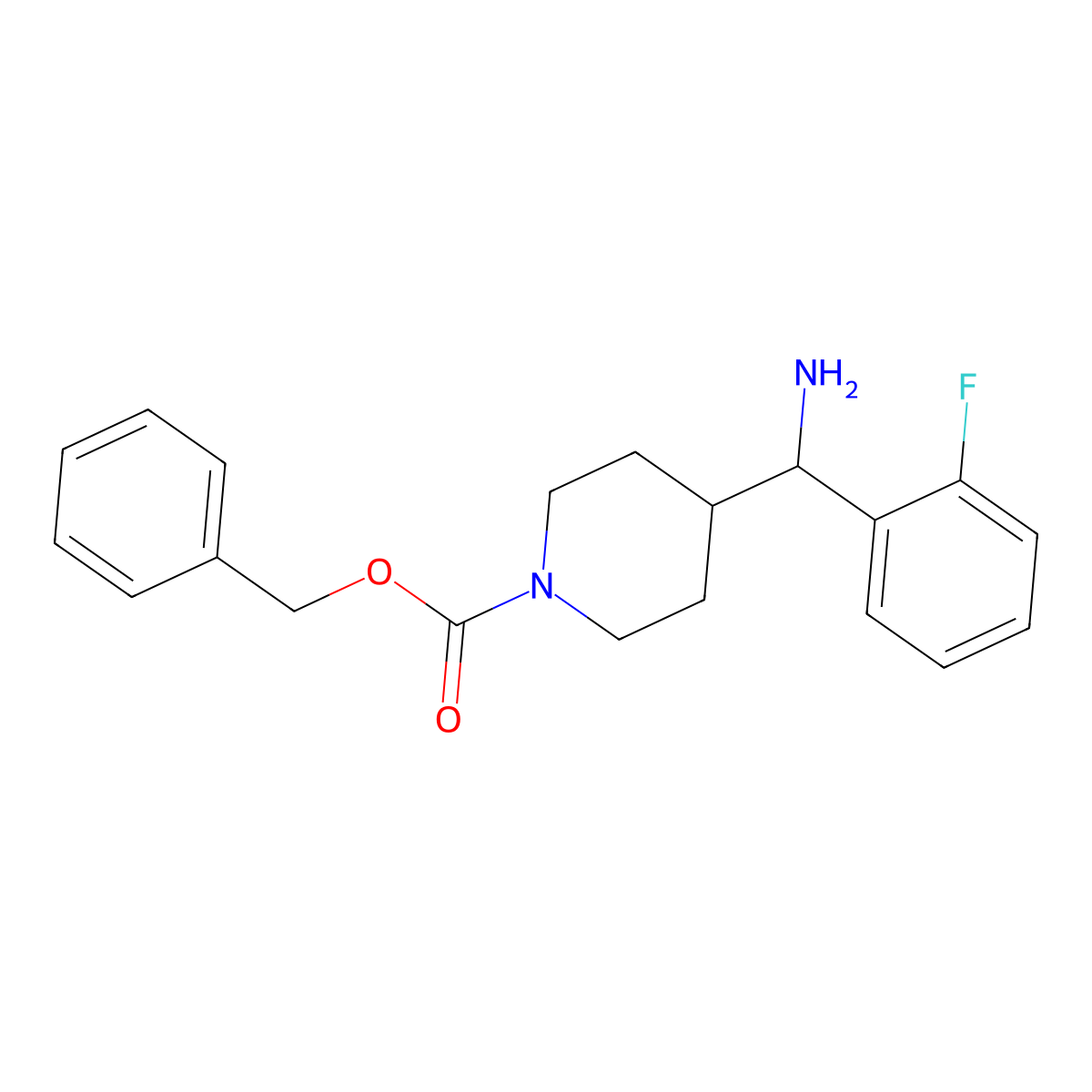 Benzyl 4-[amino(2-fluorophenyl)methyl]piperidine-1-carboxylate molecular structure, CAS 2197056-97-4