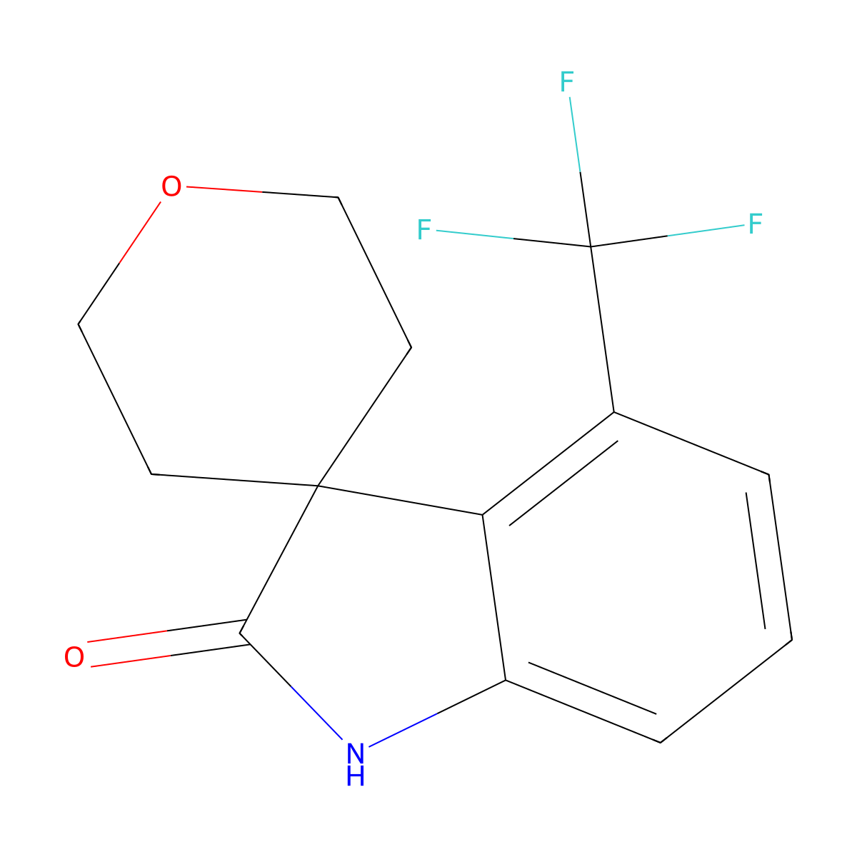 4-(Trifluoromethyl)-1H-spiro[indole-3,4'-oxane]-2-one molecular structure, CAS 2197057-09-1