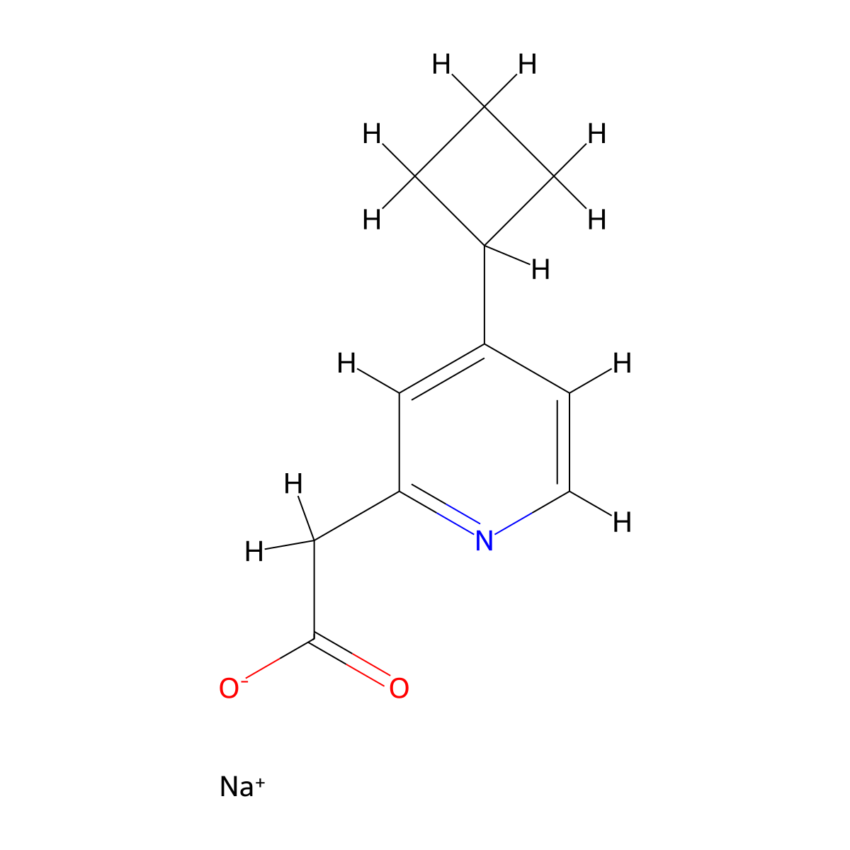Sodium 2-(4-cyclobutylpyridin-2-yl)acetate molecular structure, CAS 2197057-12-6