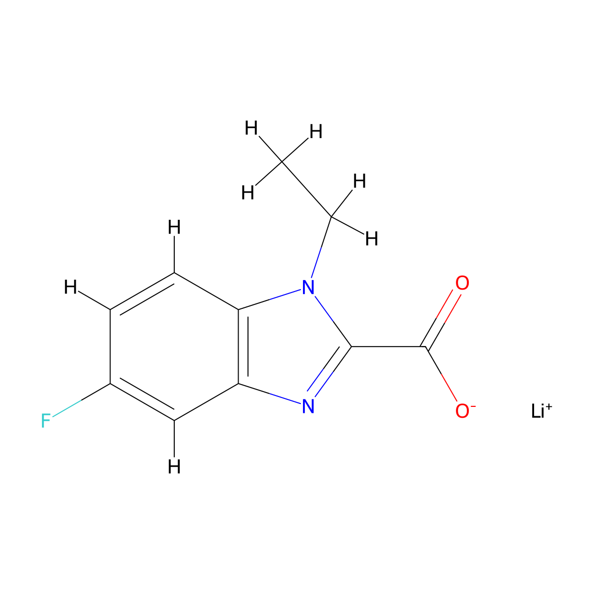 Lithium 1-ethyl-5-fluoro-1H-benzo[d]imidazole-2-carboxylate molecular structure, CAS 2197057-18-2