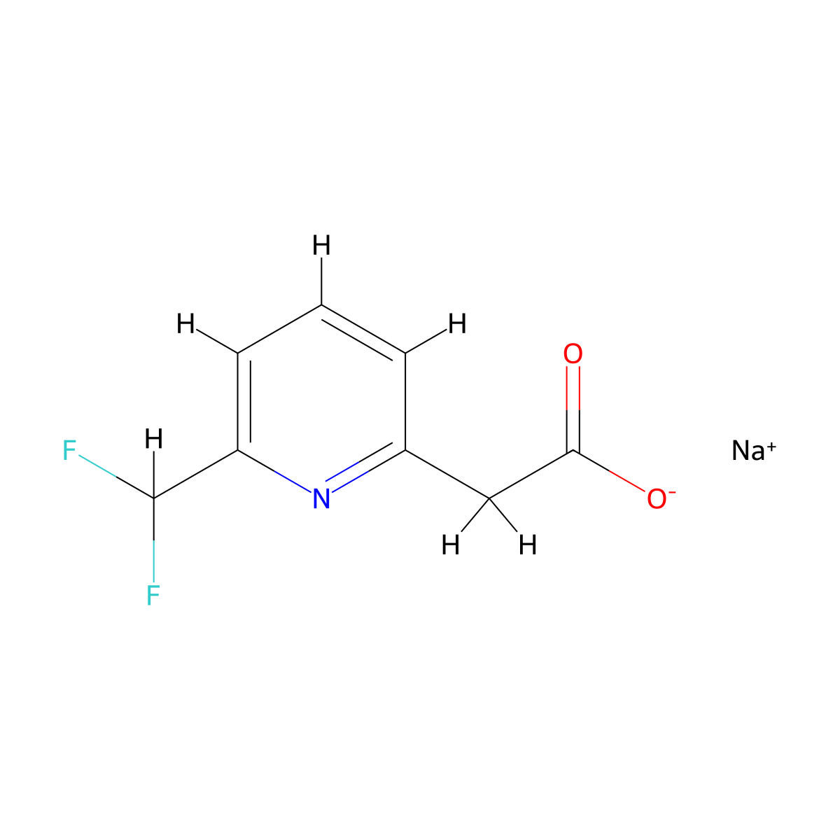 Sodium 2-[6-(difluoromethyl)pyridin-2-YL]acetate molecular structure, CAS 2197057-20-6