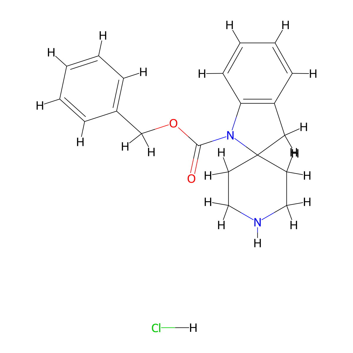 Benzyl 3H-spiro[indole-2,4'-piperidine]-1-carboxylate hydrochloride molecular structure, CAS 2197057-23-9