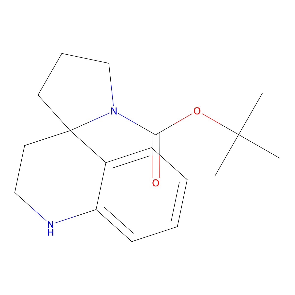 Tert-butyl 2',3'-dihydro-1'H-spiro[pyrrolidine-2,4'-quinoline]-1-carboxylate molecular structure, CAS 2197057-25-1