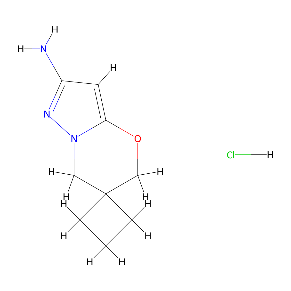 1',3'-Dihydrospiro{cyclobutane-1,2'-pyrazolo[3,2-b][1,3]oxazine}-6'-amine hydrochloride molecular structure, CAS 2197057-28-4