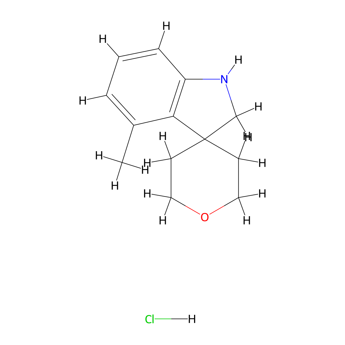 4-Methyl-1,2-dihydrospiro[indole-3,4'-oxane]hydrochloride molecular structure, CAS 2197057-29-5