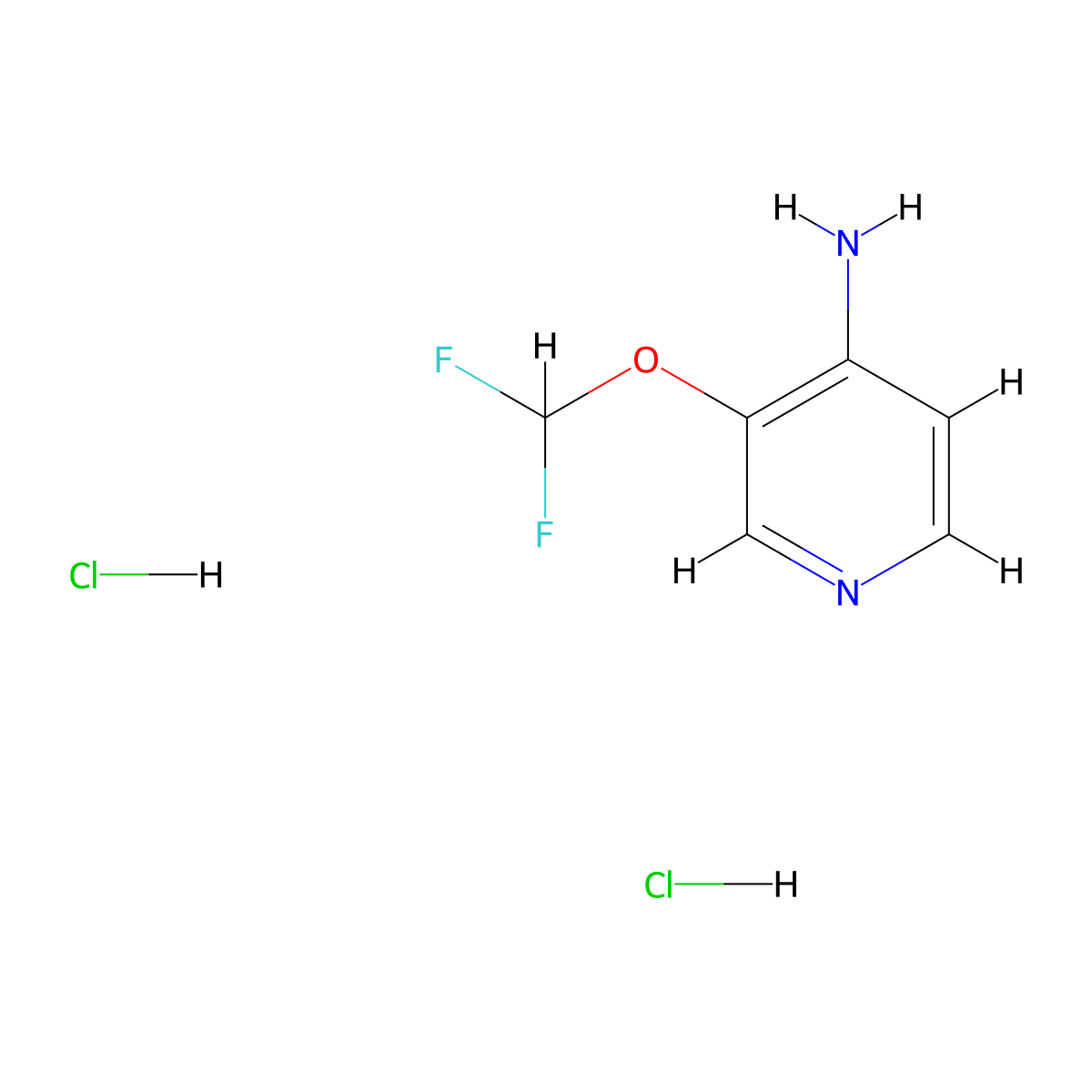 3-(Difluoromethoxy)pyridin-4-amine dihydrochloride molecular structure, CAS 2197057-36-4