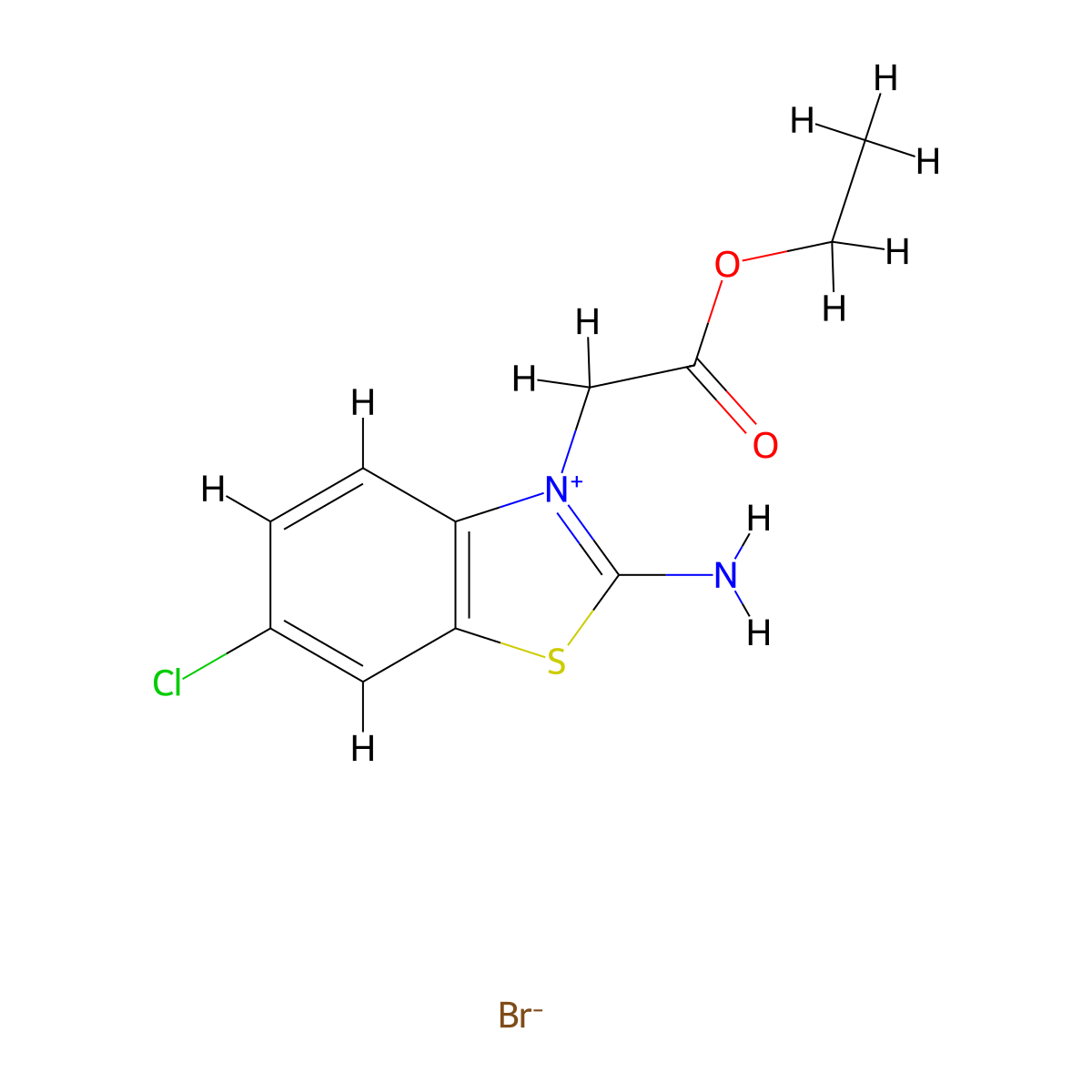 2-Amino-6-chloro-3-(2-ethoxy-2-oxoethyl)benzo[d]thiazol-3-ium bromide molecular structure, CAS 2197057-40-0