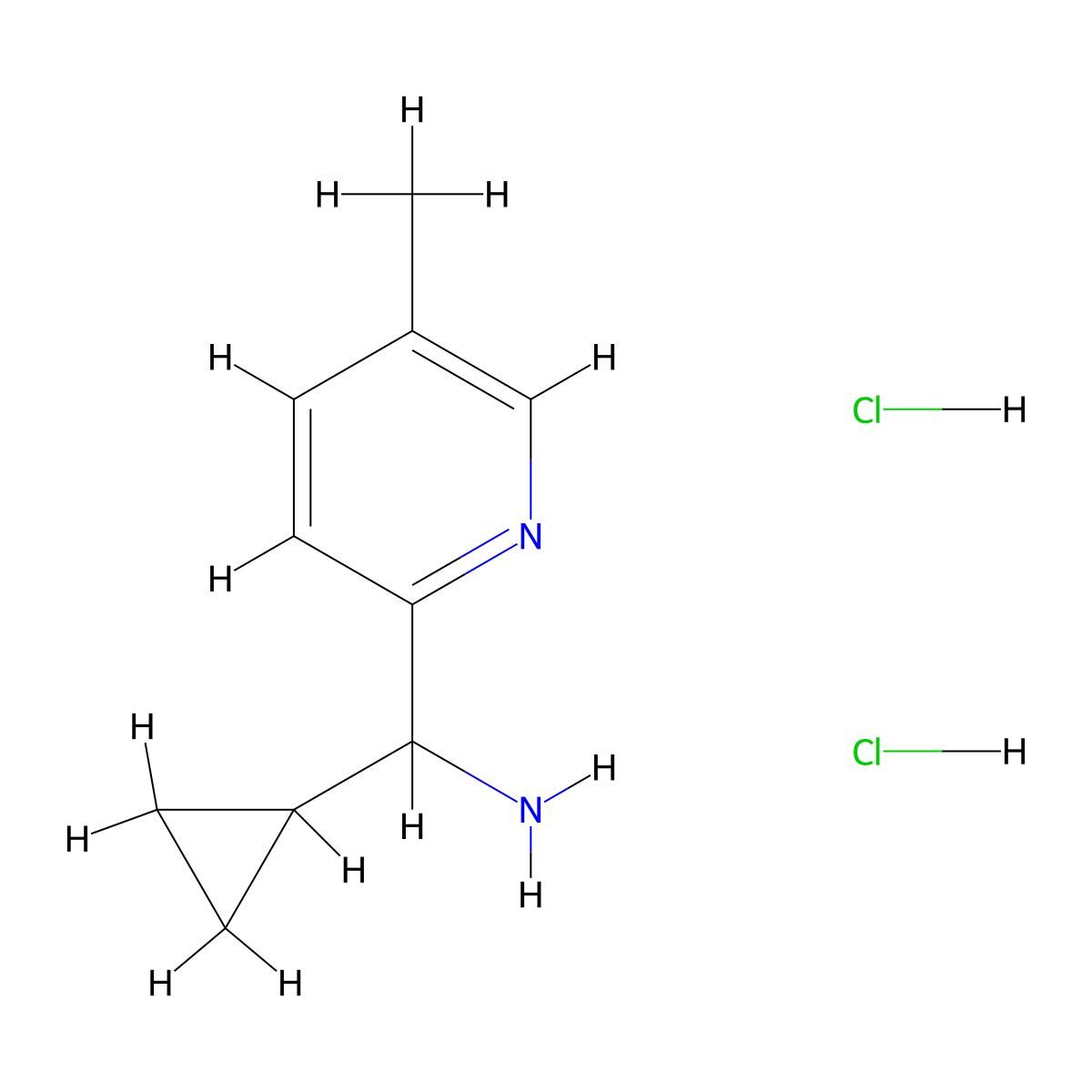 Cyclopropyl(5-methylpyridin-2-yl)methanamine dihydrochloride molecular structure, CAS 2197057-41-1