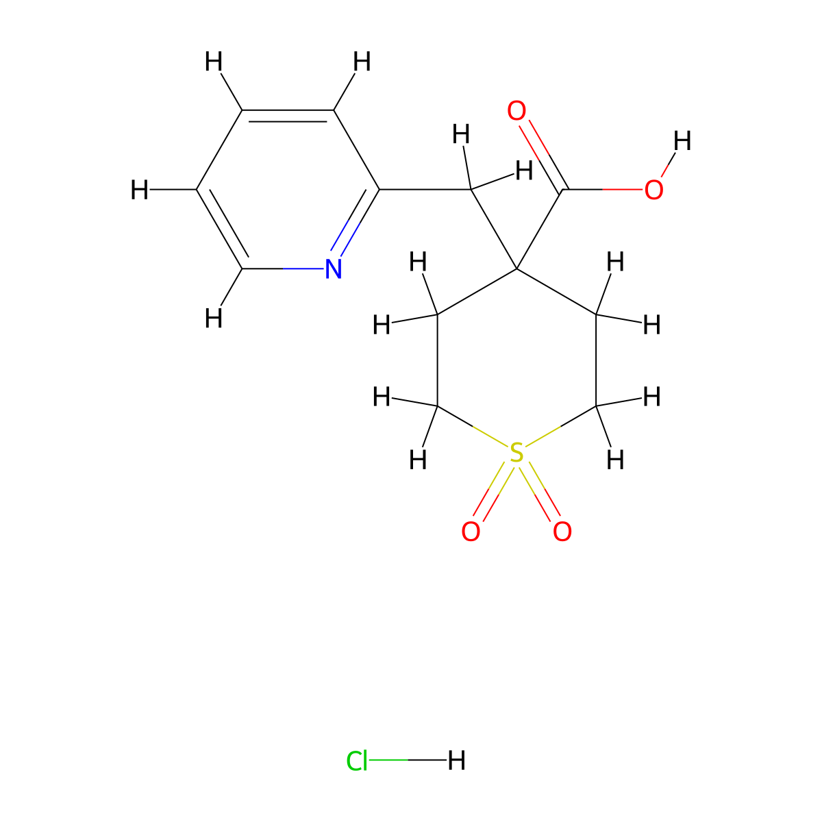 1,1-Dioxo-4-(pyridin-2-ylmethyl)-1Lambda(6)-thiane-4-carboxylic acid hydrochlori molecular structure, CAS 2197057-45-5