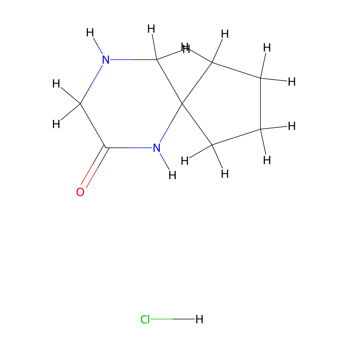 6,9-Diazaspiro[4.5]decan-7-one hydrochloride molecular structure, CAS 2197057-51-3