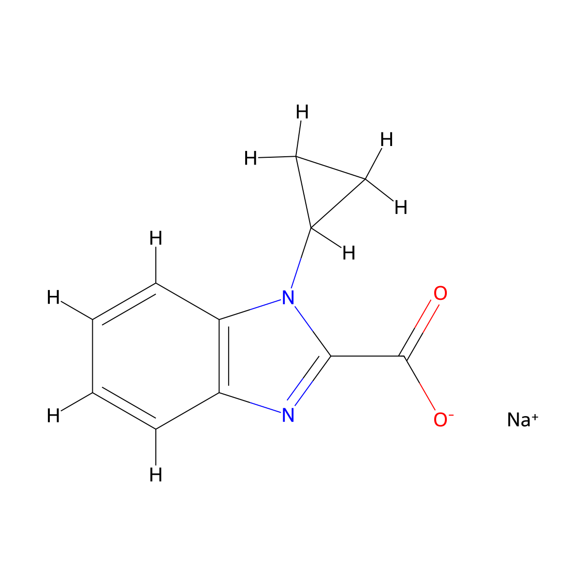 Sodium 1-cyclopropyl-1H-benzo[d]imidazole-2-carboxylate molecular structure, CAS 2197057-60-4