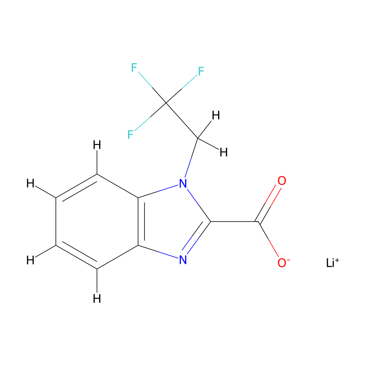Lithium 1-(2,2,2-trifluoroethyl)-1H-benzo[d]imidazole-2-carboxylate molecular structure, CAS 2197061-59-7