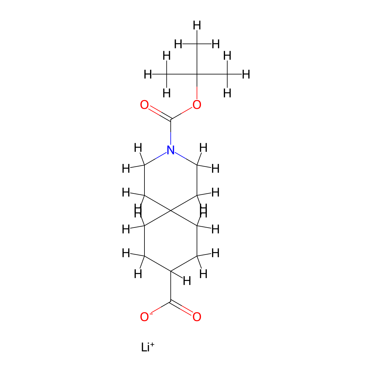 Lithium 3-(tert-butoxycarbonyl)-3-azaspiro[5.5]undecane-9-carboxylate molecular structure, CAS 2197061-62-2