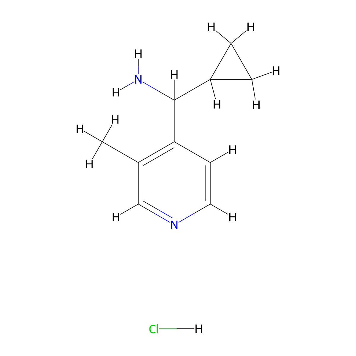 Cyclopropyl(3-methylpyridin-4-yl)methanamine hydrochloride molecular structure, CAS 2197061-63-3
