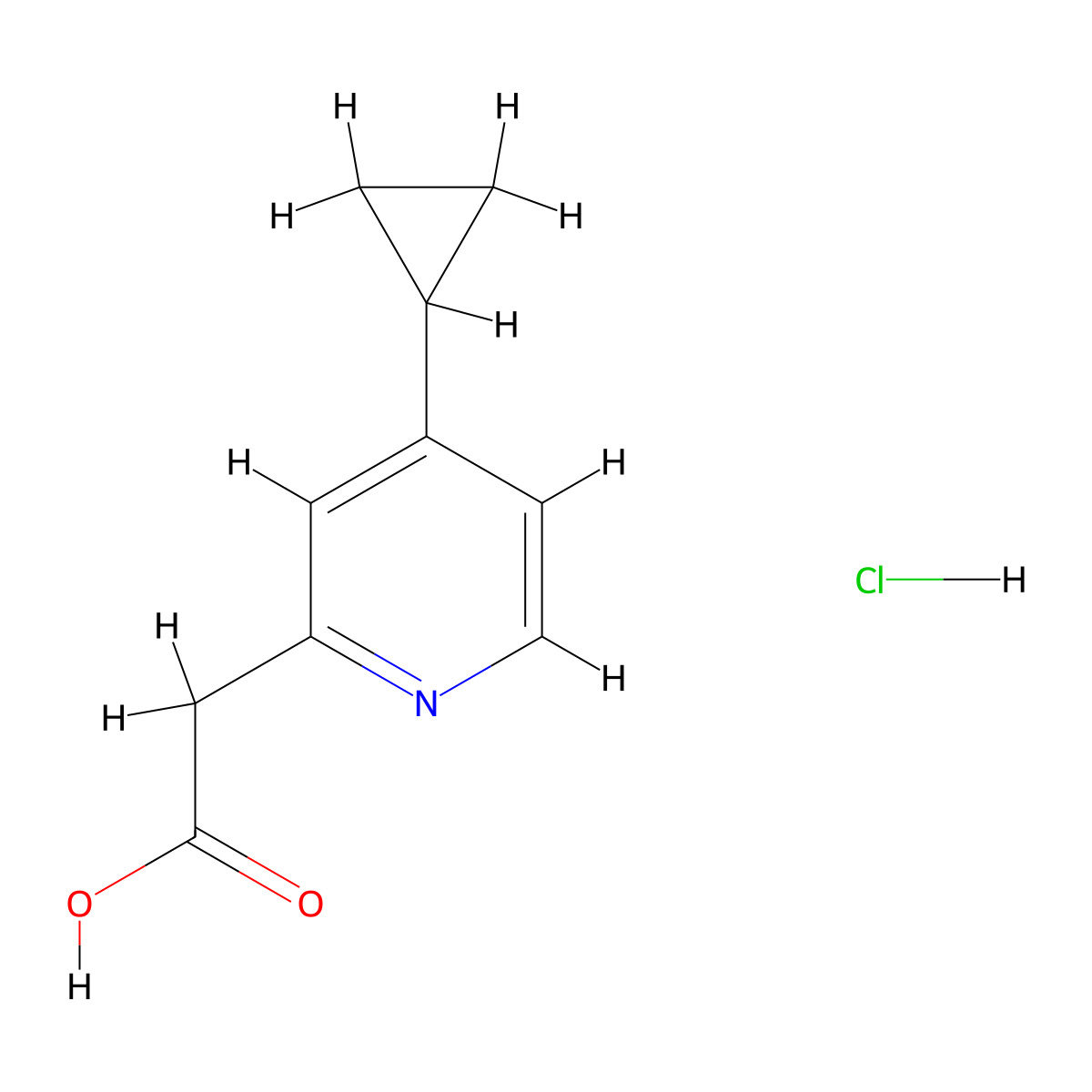 2-(4-Cyclopropylpyridin-2-yl)acetic acid hydrochloride molecular structure, CAS 2197061-64-4
