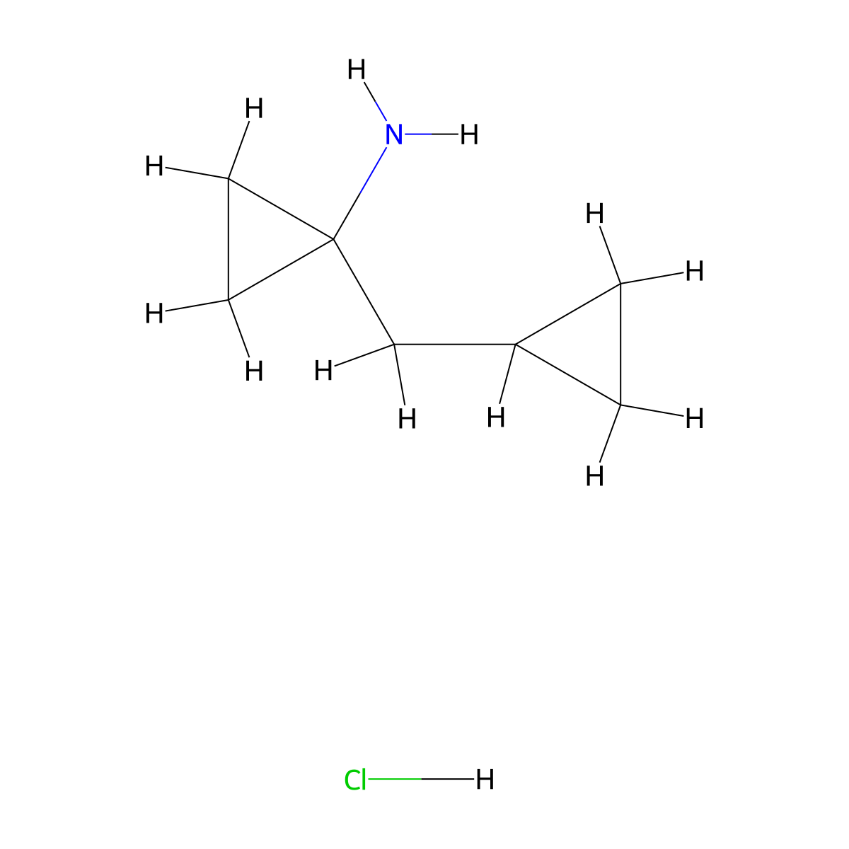 1-(Cyclopropylmethyl)cyclopropanamine hydrochloride molecular structure, CAS 2197061-65-5