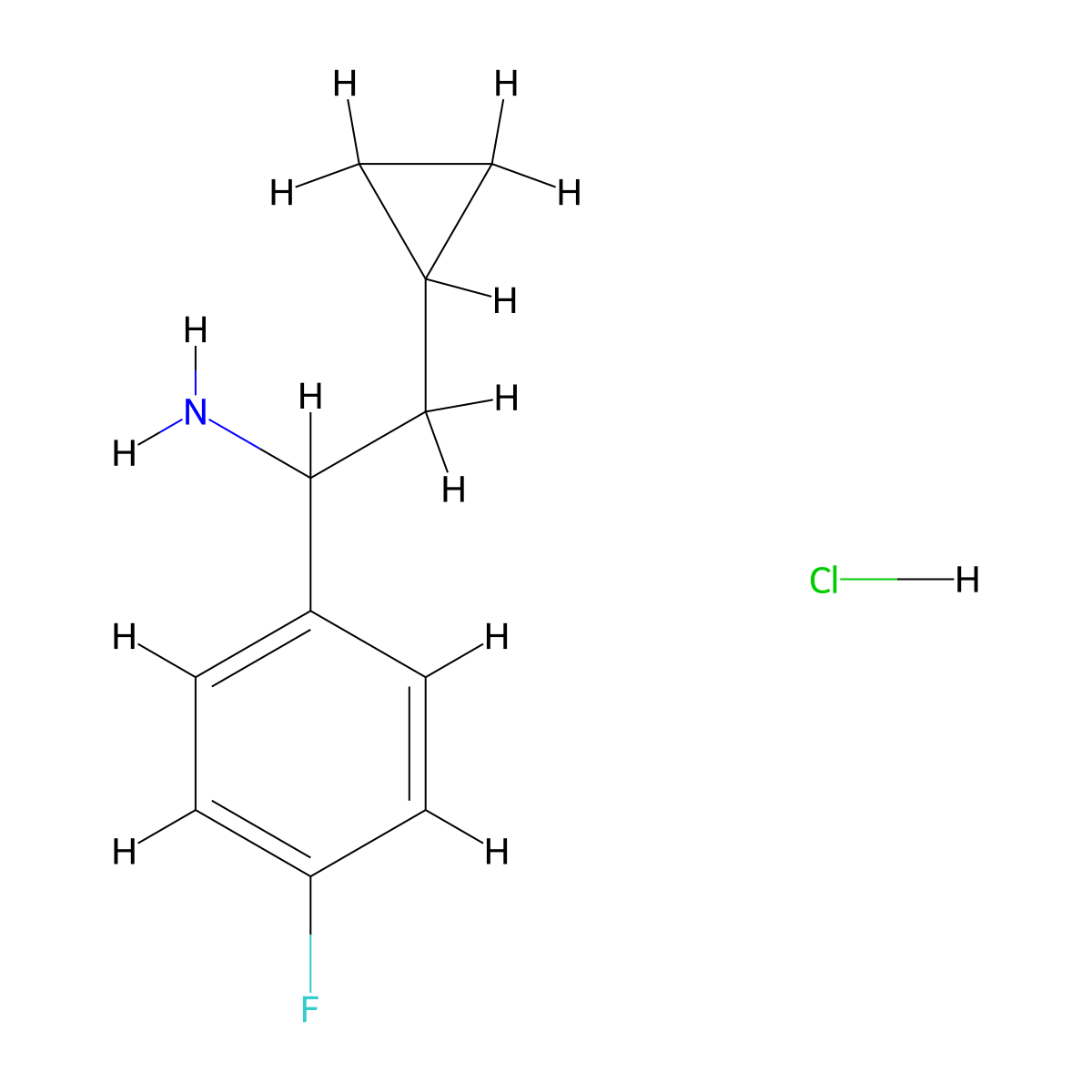 2-Cyclopropyl-1-(4-fluorophenyl)ethanamine hydrochloride molecular structure, CAS 2197061-72-4