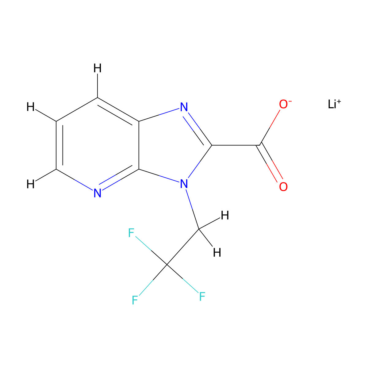 Lithium 3-(2,2,2-trifluoroethyl)-3H-imidazo[4,5-b]pyridine-2-carboxylate molecular structure, CAS 2197061-76-8