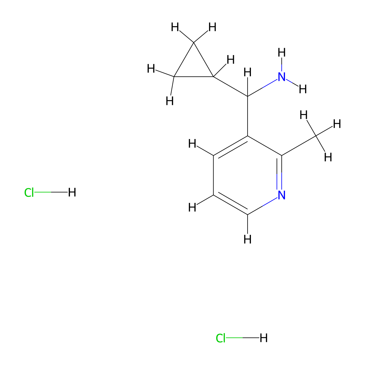 Cyclopropyl(2-methylpyridin-3-yl)methanamine dihydrochloride molecular structure, CAS 2197061-86-0