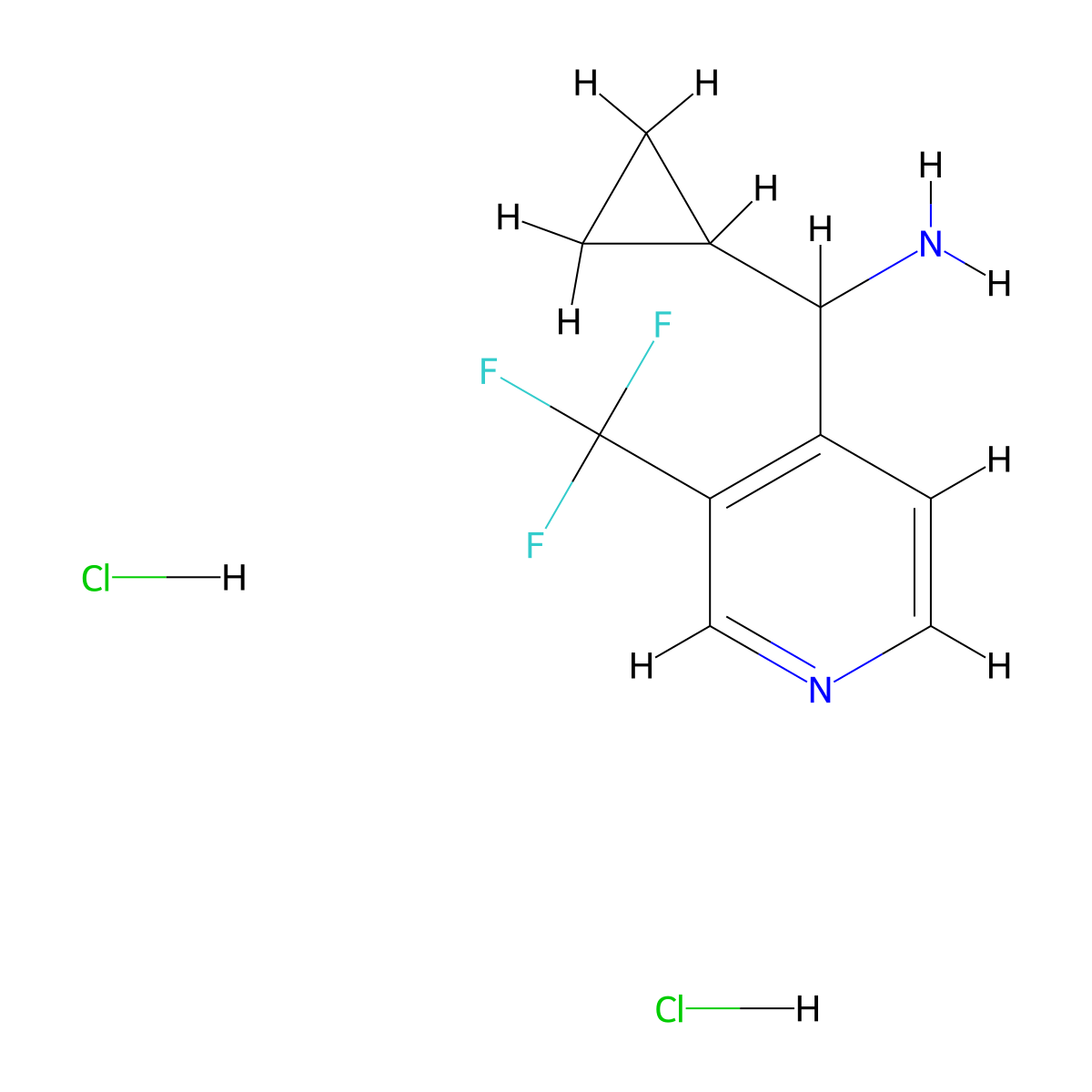 Cyclopropyl[3-(trifluoromethyl)pyridin-4-yl]methanamine dihydrochloride molecular structure, CAS 2197061-94-0