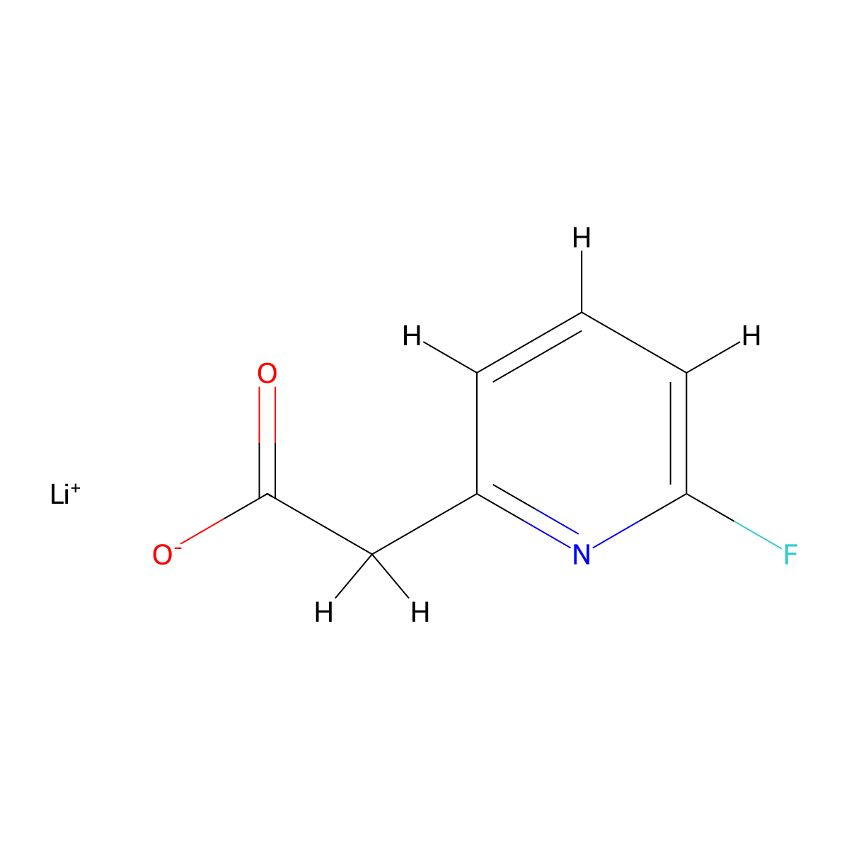 Lithium 2-(6-fluoropyridin-2-yl)acetate molecular structure, CAS 2197062-07-8