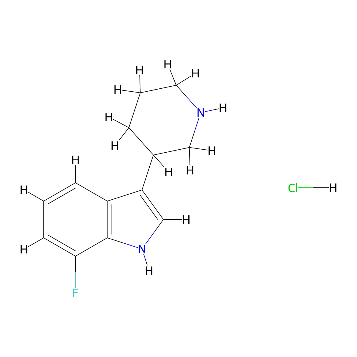 7-Fluoro-3-(piperidin-3-yl)-1h-indole hydrochloride molecular structure, CAS 2197062-11-4