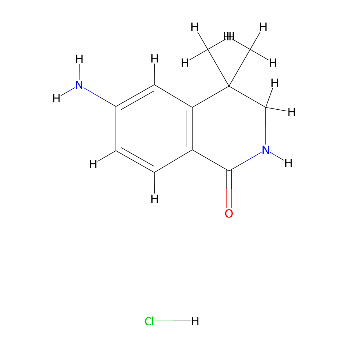 6-Amino-4,4-dimethyl-3,4-dihydroisoquinolin-1(2H)-one hydrochloride molecular structure, CAS 2197062-21-6