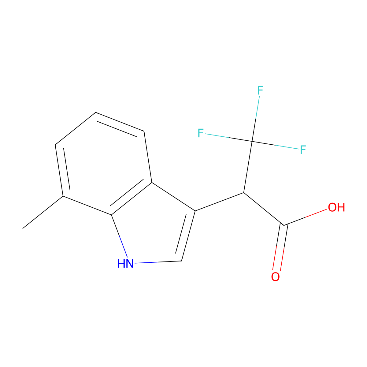 3,3,3-Trifluoro-2-(7-methyl-1H-indol-3-yl)propanoic acid molecular structure, CAS 2197062-23-8