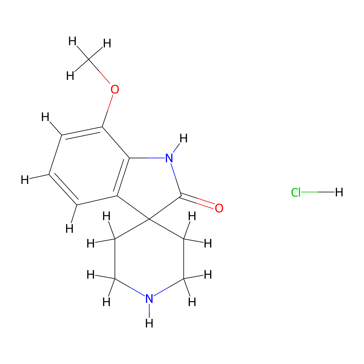 7-Methoxy-1, 2-dihydrospiro[indole-3,4-piperidine]-2-one hydrochloride molecular structure, CAS 2197062-28-3