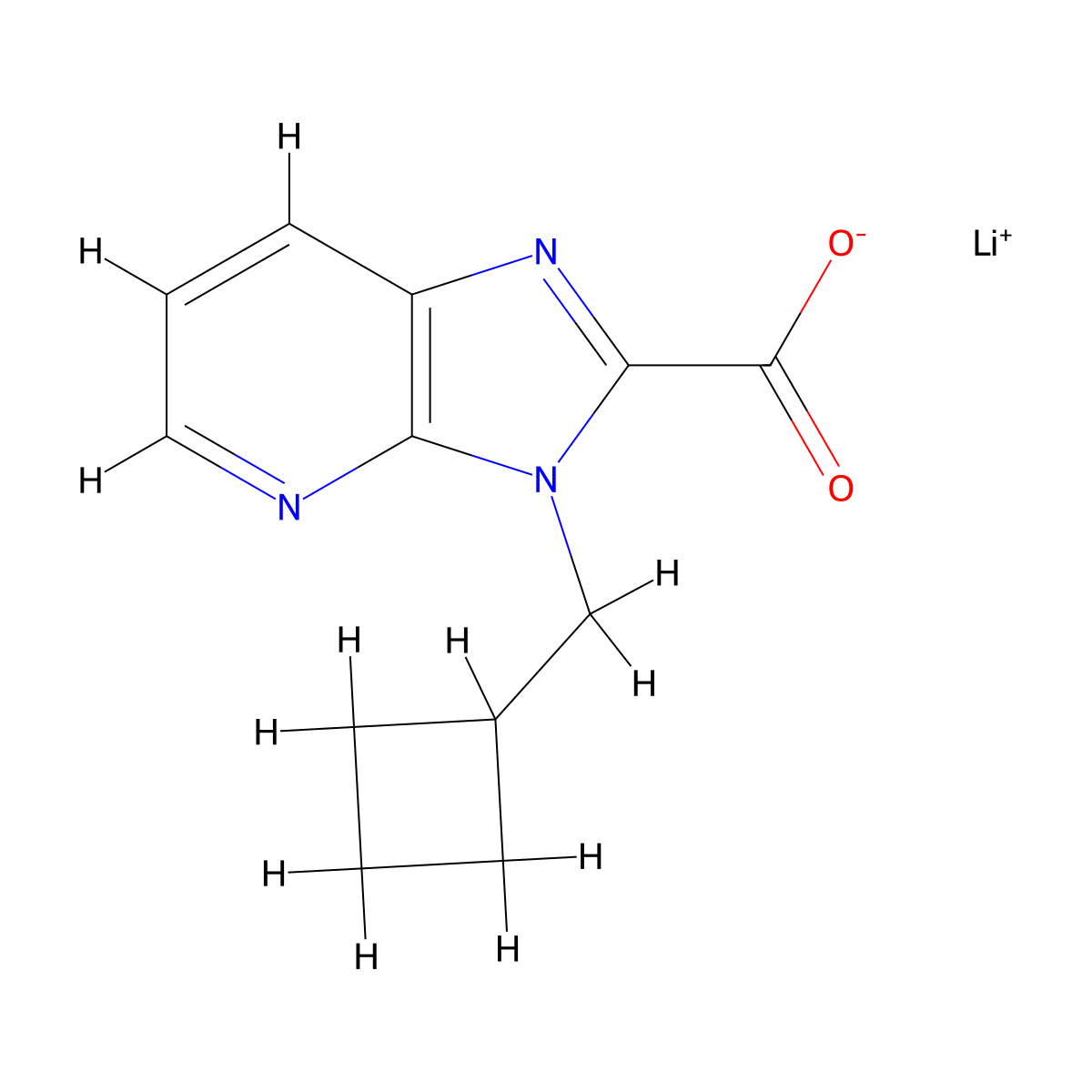 Lithium 3-(cyclobutylmethyl)-3H-imidazo[4,5-b]pyridine-2-carboxylate molecular structure, CAS 2197062-30-7