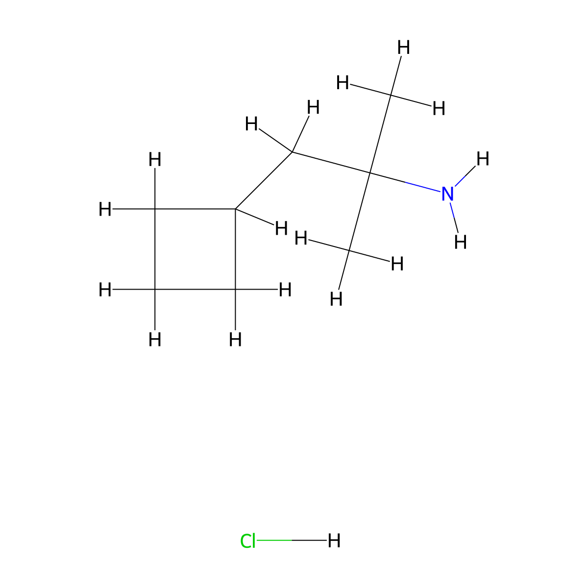 1-Cyclobutyl-2-methylpropan-2-amine hydrochloride molecular structure, CAS 2197062-31-8