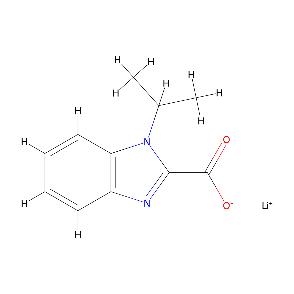 Lithium 1-isopropyl-1H-benzo[d]imidazole-2-carboxylate molecular structure, CAS 2197062-37-4
