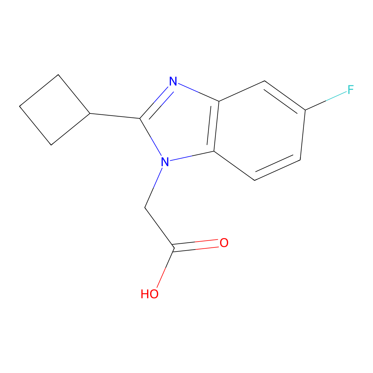 2-(2-Cyclobutyl-5-fluoro-1H-benzo[d]imidazol-1-yl)acetic acid molecular structure, CAS 2197062-48-7