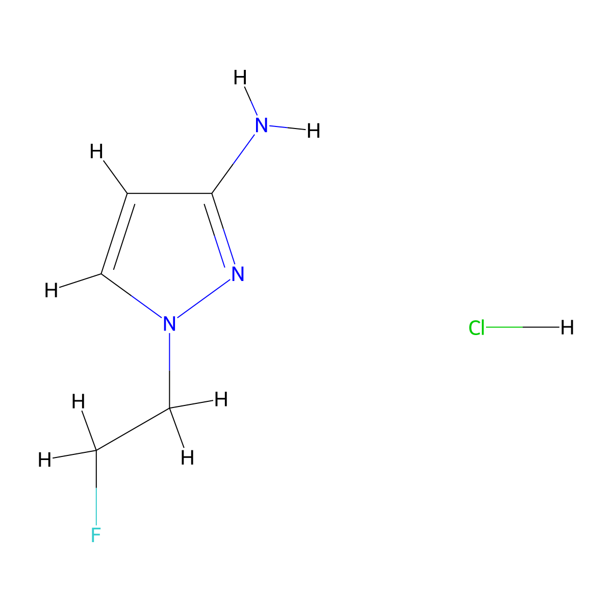 1-(2-Fluoroethyl)-1H-pyrazol-3-amine hydrochloride molecular structure, CAS 2197062-50-1