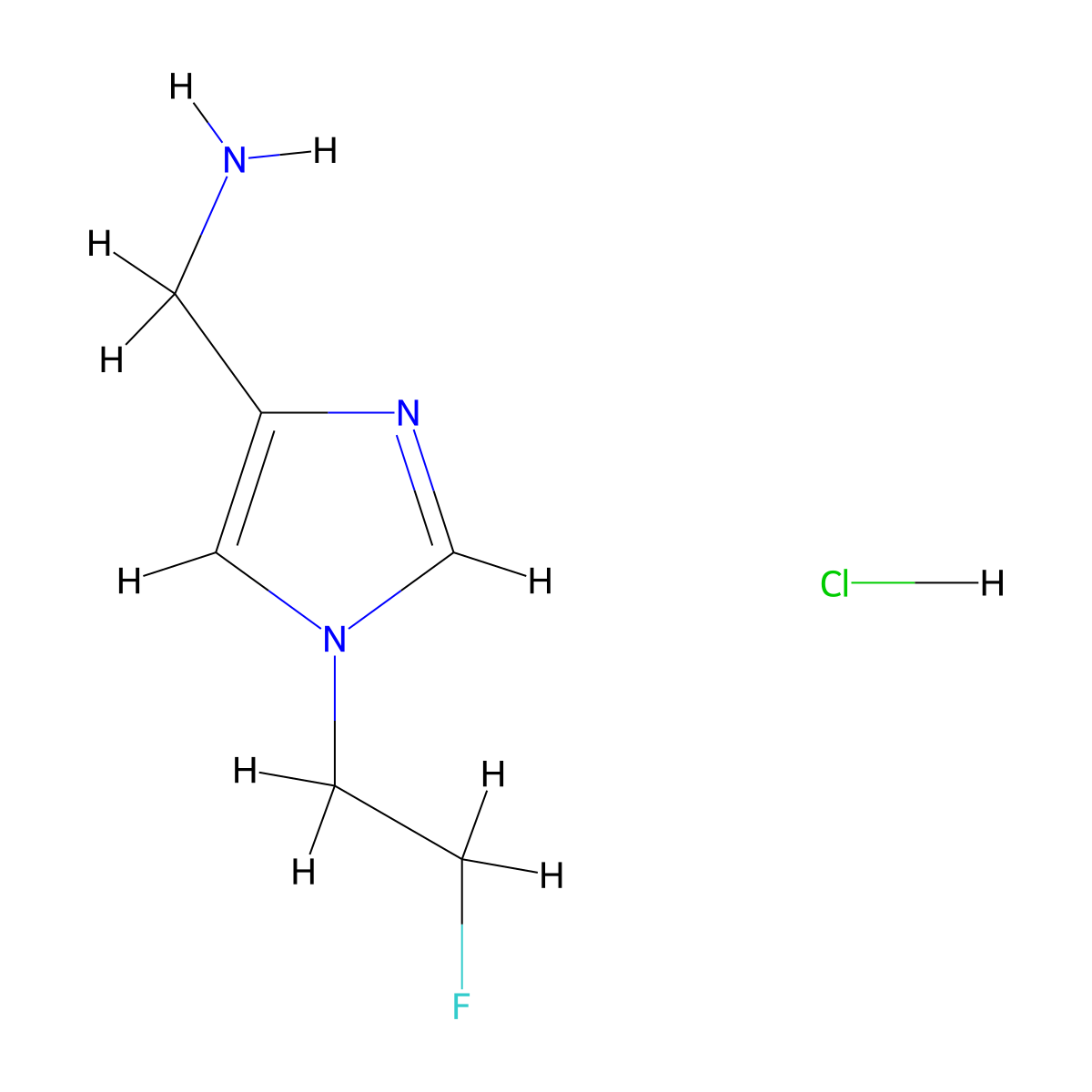 [1-(2-Fluoroethyl)-1H-imidazol-4-yl]methanamine hydrochloride molecular structure, CAS 2197062-51-2
