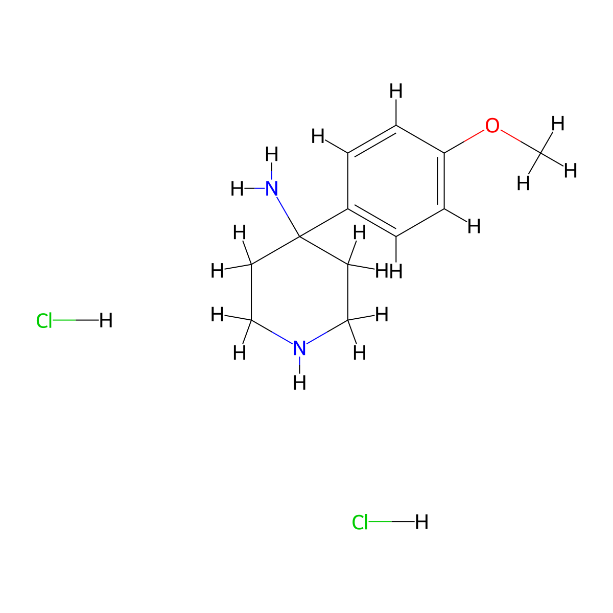 4-(4-Methoxyphenyl)piperidin-4-amine dihydrochloride molecular structure, CAS 2197062-52-3