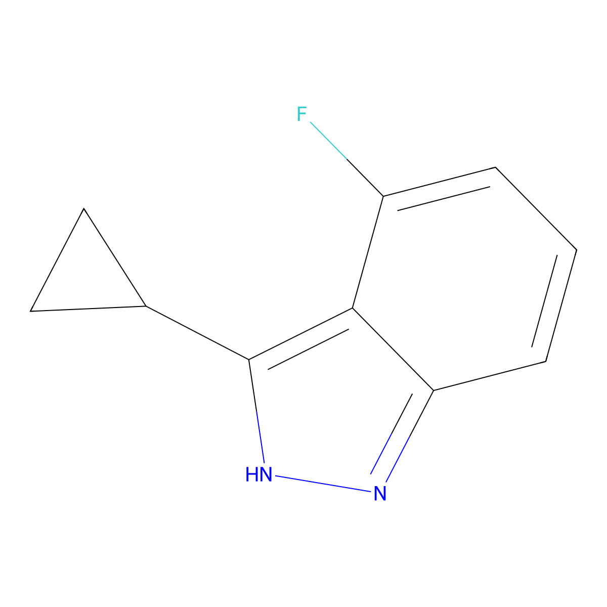 3-Cyclopropyl-4-fluoro-1H-indazole molecular structure, CAS 2197062-61-4
