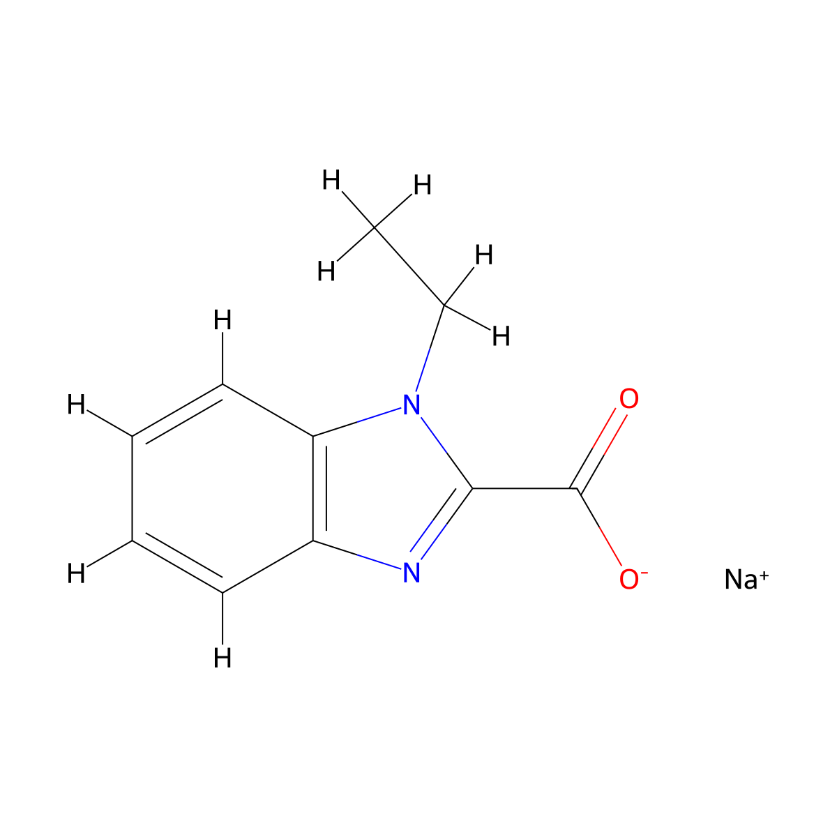 Sodium 1-ethyl-1H-benzo[d]imidazole-2-carboxylate molecular structure, CAS 2197062-66-9
