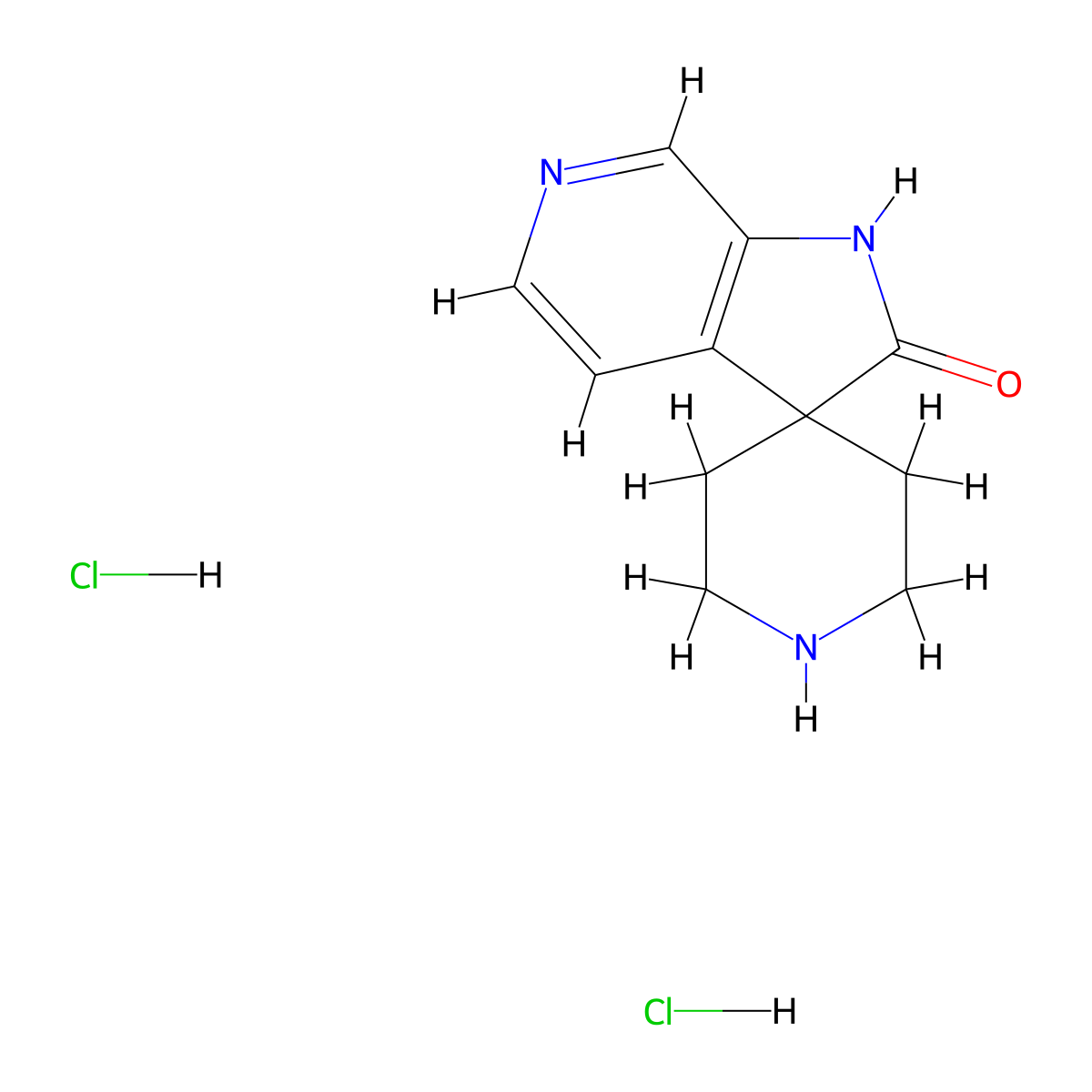3'H-Spiro{piperidine-4,1'-pyrrolo[2,3-c]pyridine}-2'-one dihydrochloride molecular structure, CAS 2197062-78-3