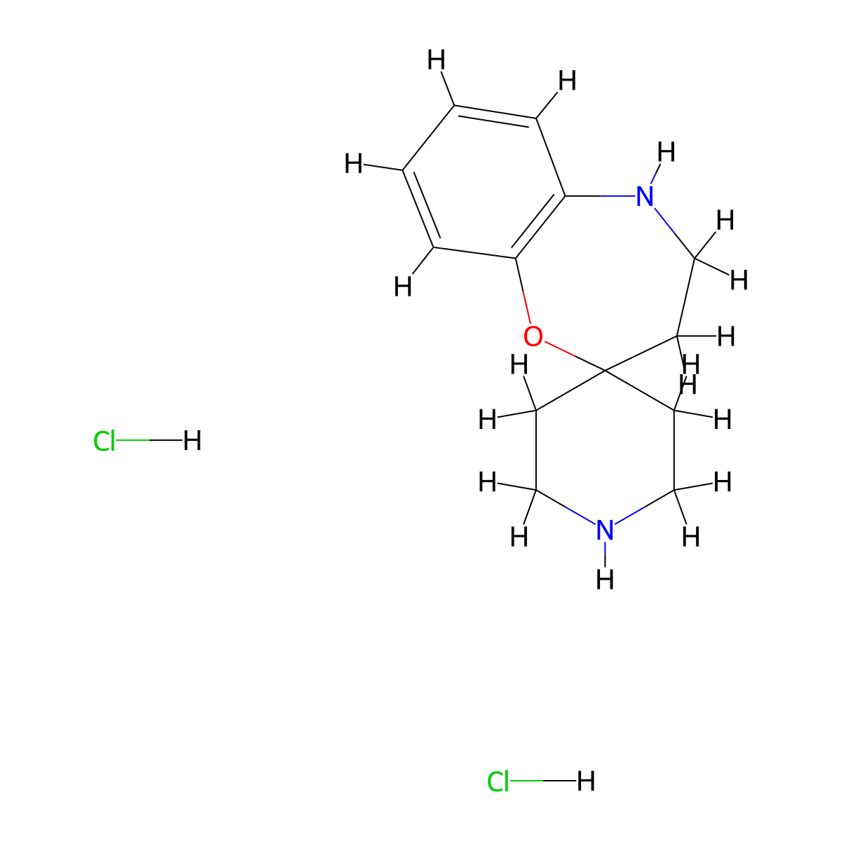 4,5-Dihydro-3H-spiro[1,5-benzoxazepine-2,4'-piperidine] dihydrochloride molecular structure, CAS 2197062-80-7