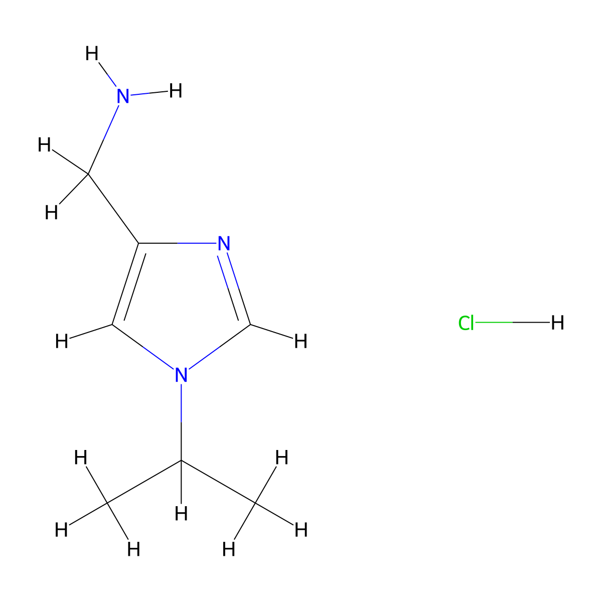 (1-Isopropyl-1H-imidazol-4-yl)methanamine hydrochloride molecular structure, CAS 2197062-82-9
