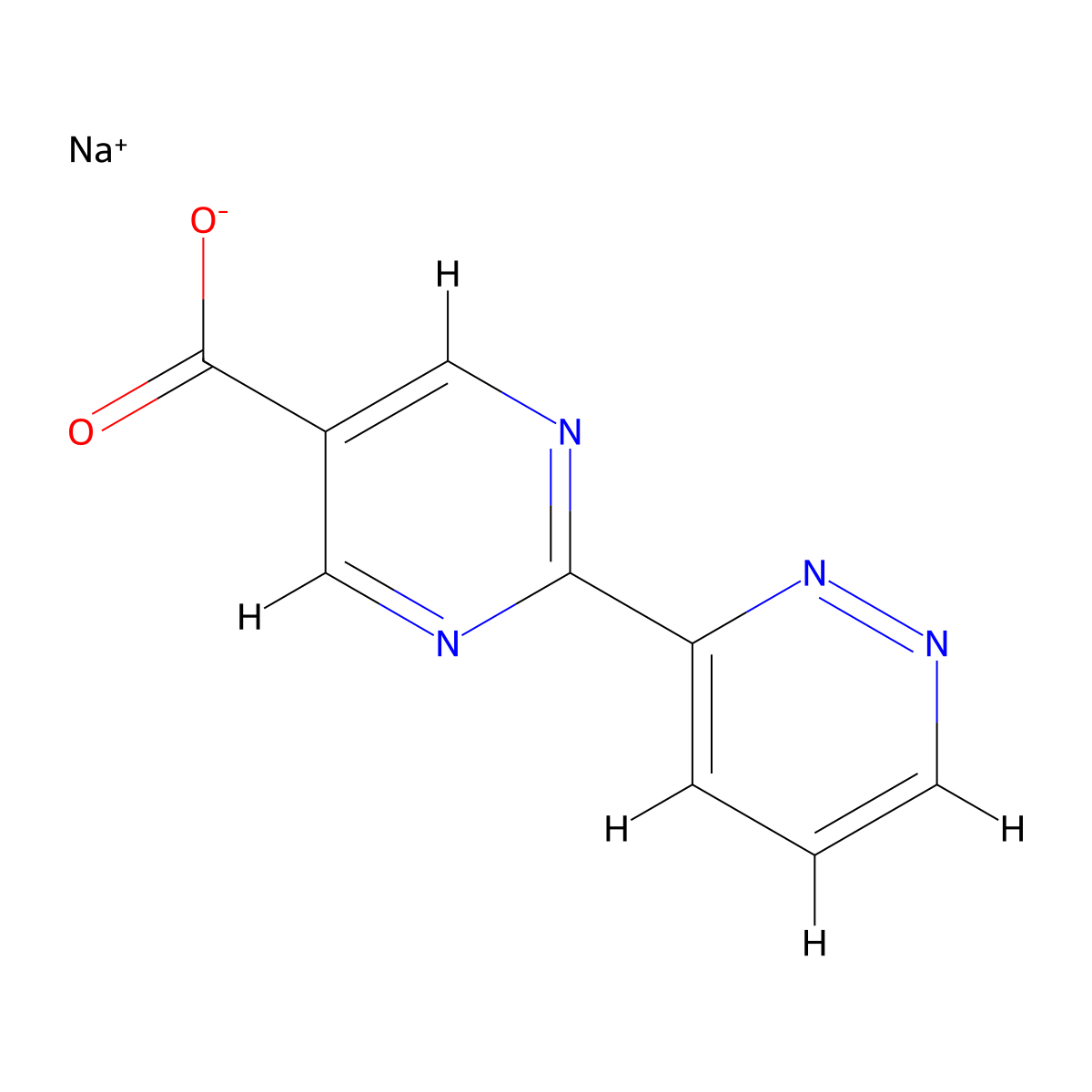 Sodium 2-(pyridazin-3-yl)pyrimidine-5-carboxylate molecular structure, CAS 2197062-84-1