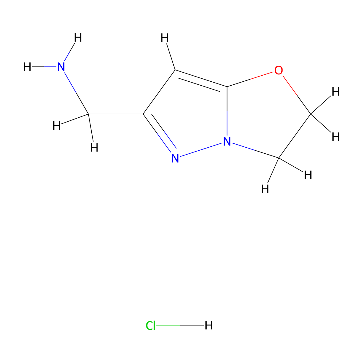 {2,3-Dihydropyrazolo[5,1-b]oxazol-6-yl}methanamine hydrochloride molecular structure, CAS 2197062-90-9