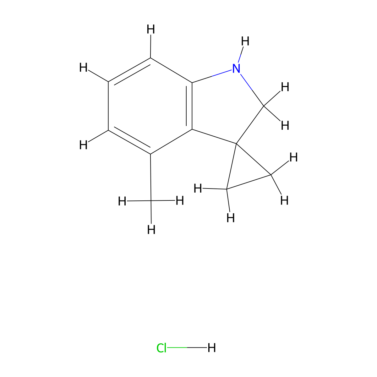 4'-Methyl-1',2'-dihydrospiro[cyclopropane-1,3'-indole] hydrochloride molecular structure, CAS 2197063-01-5
